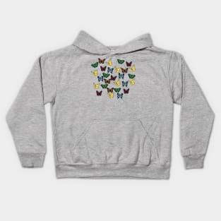 Red, Orange, Yellow, Green, and Blue Butterflies Kids Hoodie